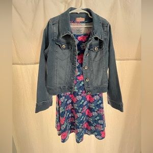 Squeeze girls dress with jean jacket size 10